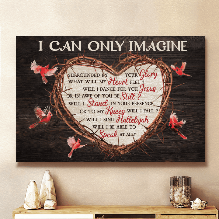 I Can Only Imagine - Cardinals And Heart - Jesus - Landscape Canvas - Wall Art