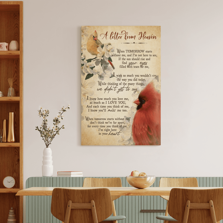 A Letter From Heaven, Cardinal, Flowers - Canvas