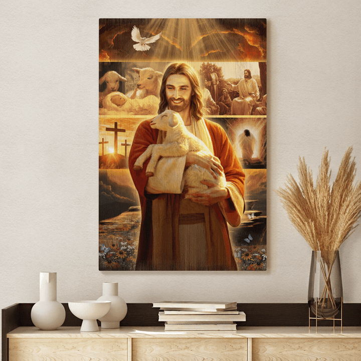 Jesus Painting, Lamb Of Jesus, Heaven Light, Jesus Life - Jesus Portrait Canvas Prints, Christian Wall Art - Heaven Portrait Canvas Prints, Wall Art