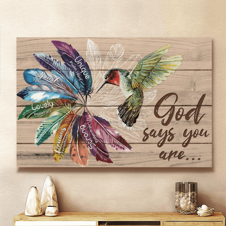 God Says You Are - Hummingbirds - Jesus - Landscape Canvas - Wall Art