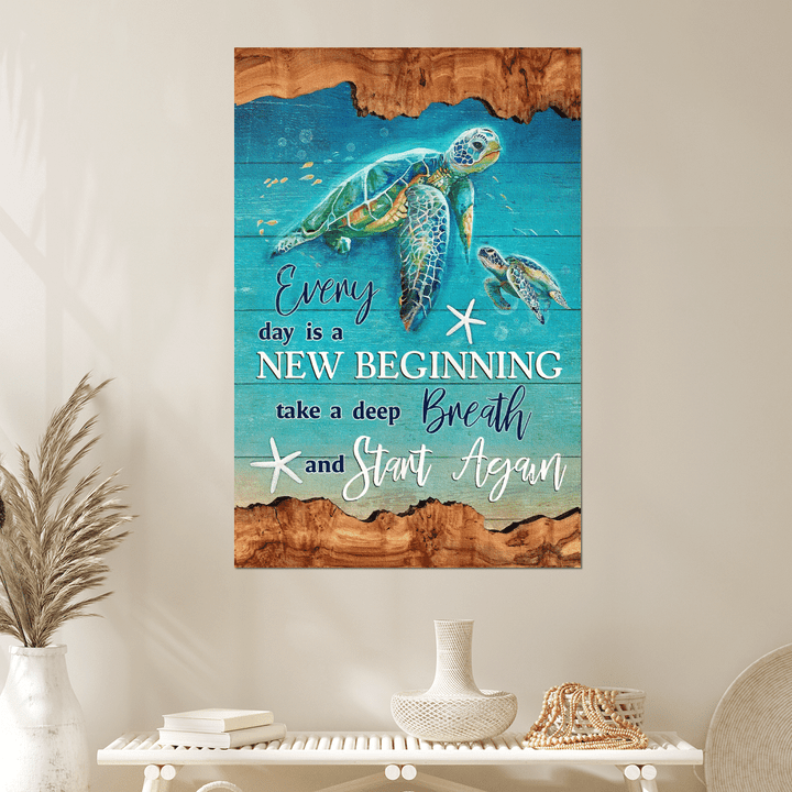 Everyday Is A New Beginning Turtles - Canvas, Poster, Quilt, Blanket