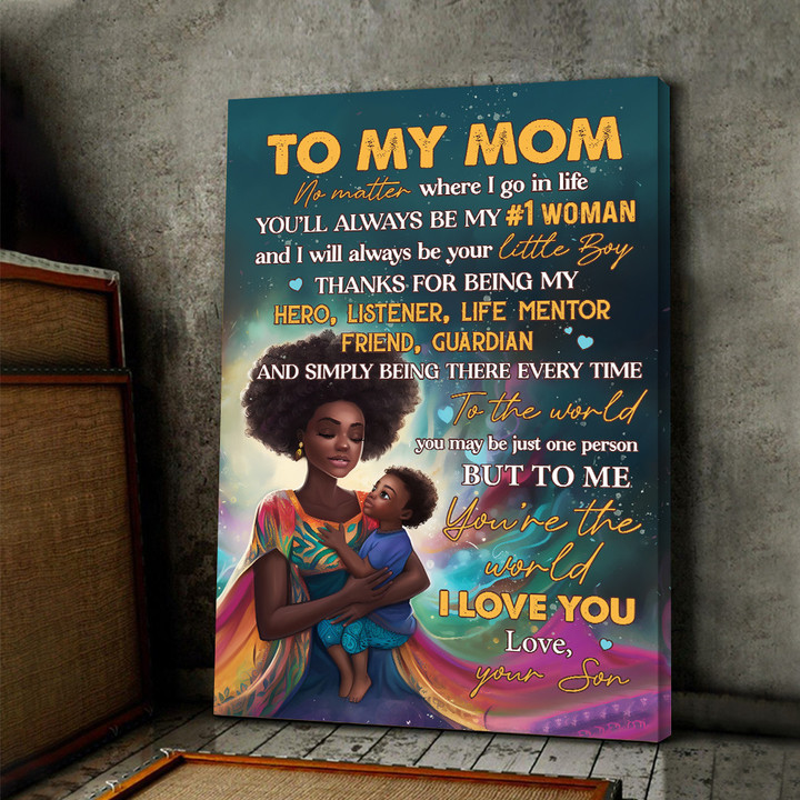 #1 Woman Thanks For Being My Hero Listener Mom Poster, Birthday Mother's Day Wall Art