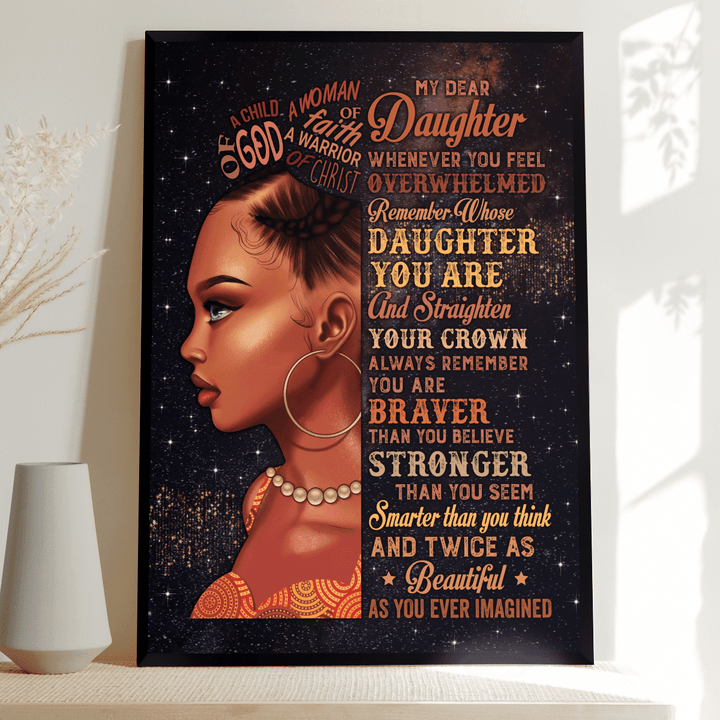 Canvas for black girl remember straighten your crown wall decor poster canvas