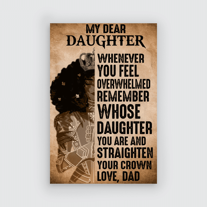 Canvas poster for daughter from dad gift for daughter from dad and daughter canvas poster black queen wall art