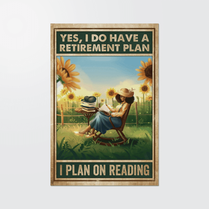 I plan on reading canvas poster for book lover decor