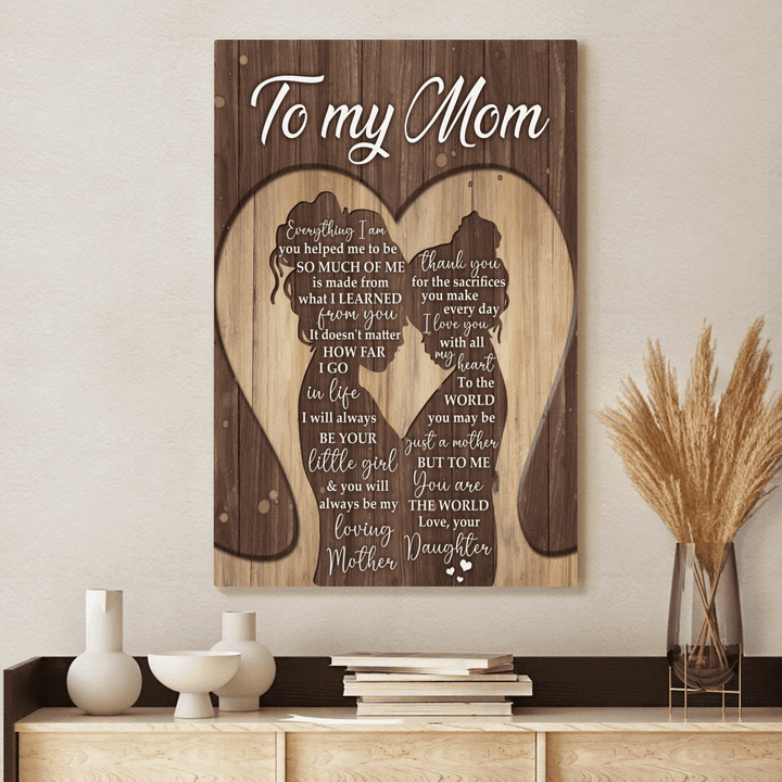 Mother's day To my mom canvas gift for mom from daughter canvas poster gift for mom you are the world poster canvas mothers day
