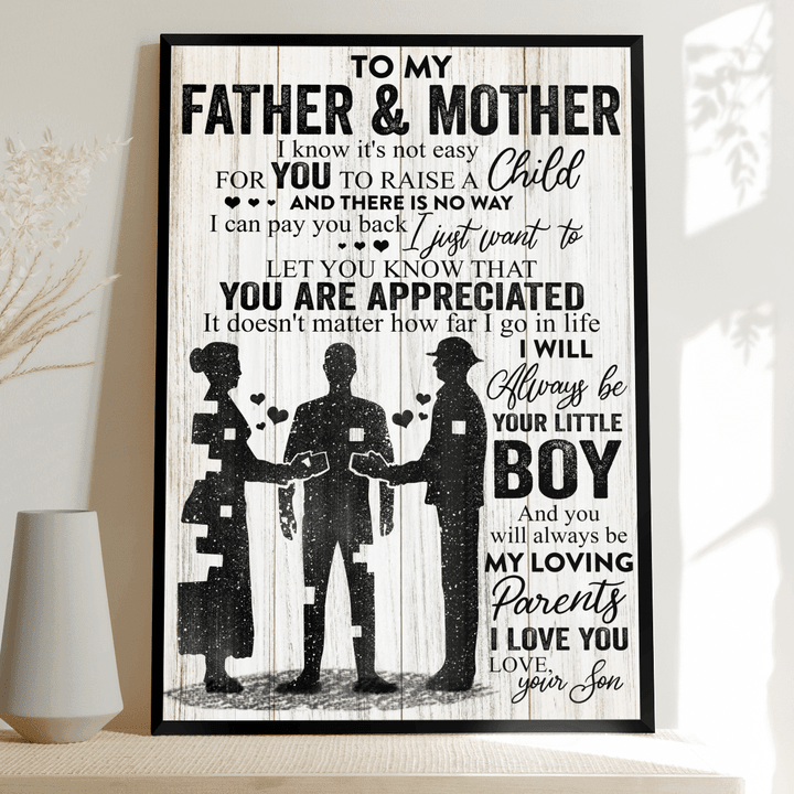 Mother's day Father's day canvas for mother & father it's not easy for you to raise a child canvas poster gift for mom dad wall art