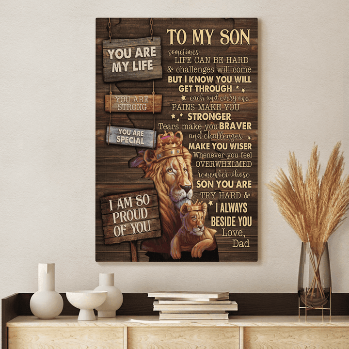 Canvas for son lion canvas I always beside you wall decor poster canvas