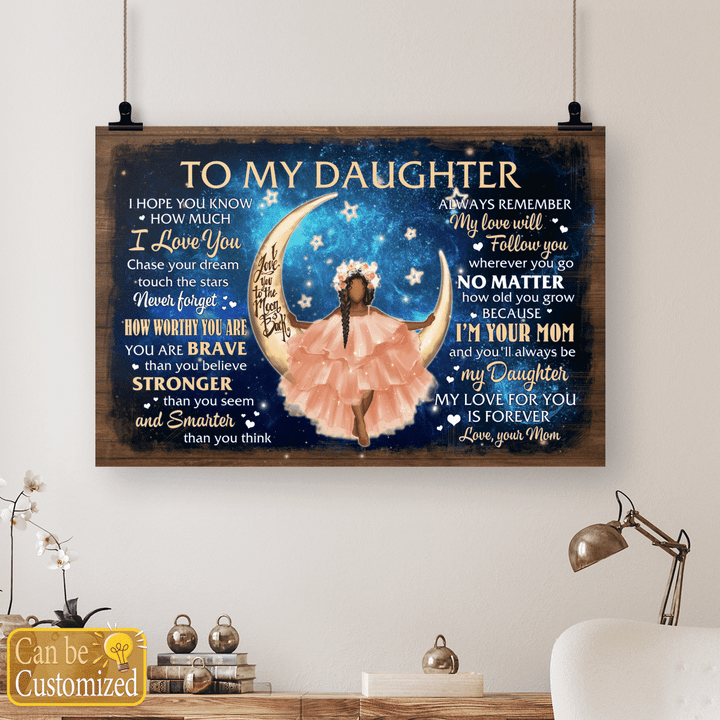 Gift for daughter canvas for black daughter I hope you know how much I love you poster canvas from mom to daughter