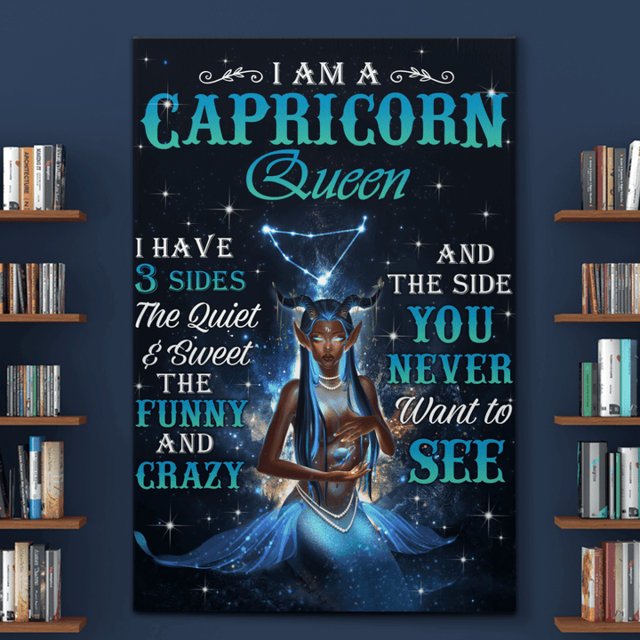 Zodiac canvas poster birthday gift for black girl zodiac canvas poster i am a capricorn queen canvas poster