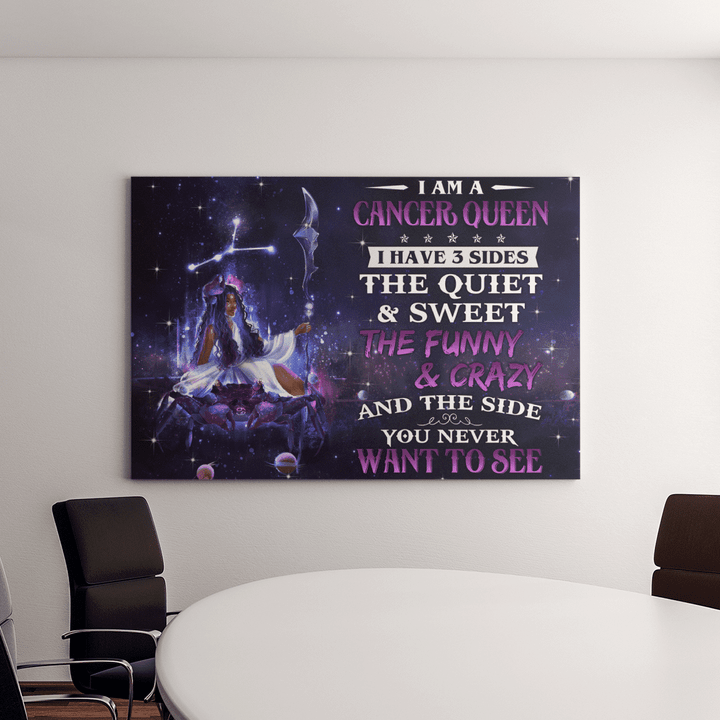 Zodiac canvas poster birthday gift for black girl zodiac canvas poster i am a cancer queen canvas poster