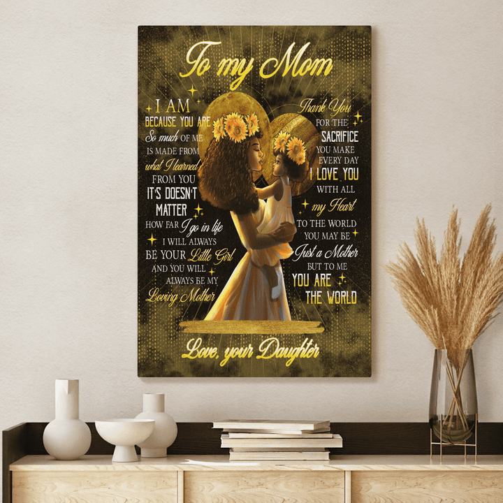 Mother's day To my mom canvas afro mom gift for mom from daughter canvas poster thanks for the sacrifice you make every day canvas poster mothers day