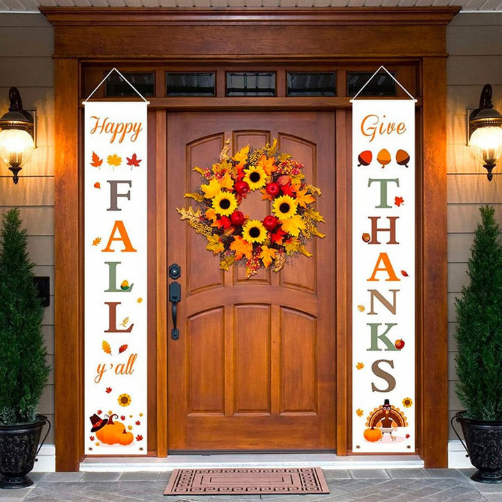 Happy Fall Porch Signs Fall Decorations for Home Outdoor Fall Decor Fall Decor for Home Thanksgiving Fall Decorations Porch Banner