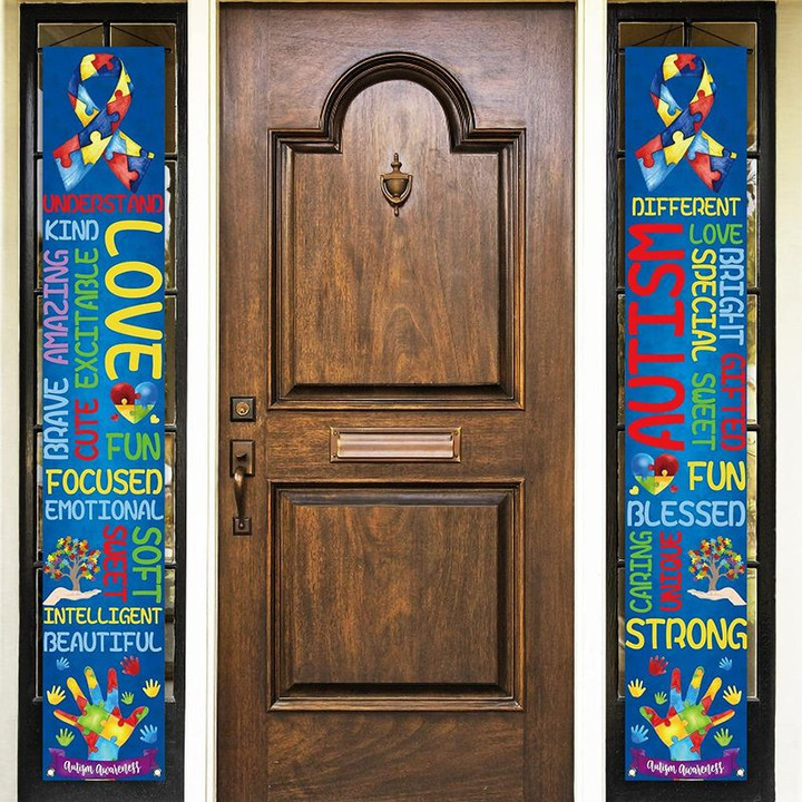 Autism Awareness Door Banner Autism Awareness Month Door Decoration Home Decor Door Banner