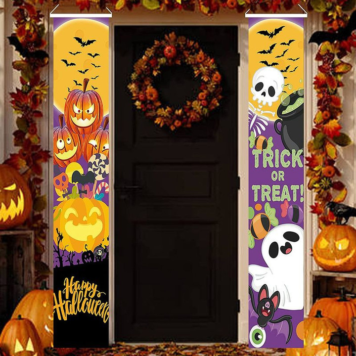 Halloween Party Decoration Supplies Trick Or Treat Door Porch Halloween Vibe Door Banner