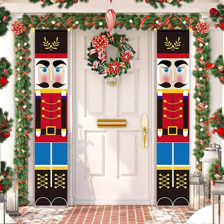 Merry Christmas Door Banner Flag Wall Party Decoration Christmas Style Door Banner