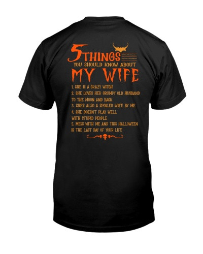 Husband t-shirt 5 things wife witch dduc ntmn