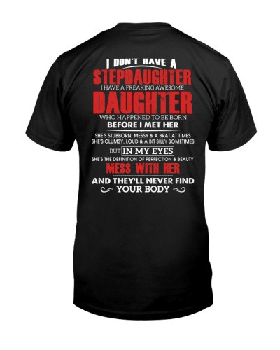 Stepdaughter t-shirt daughter bimh messwithher nolastline htte