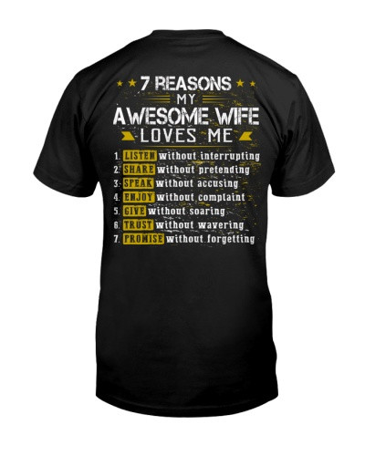Husband t-shirt 7 reasons awesome wife dcuc trth