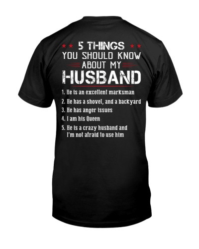 Wife t-shirt 5 things crazy husband deuc htteh