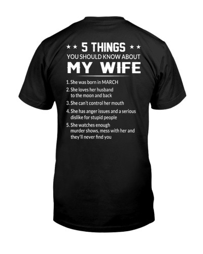 Wife t-shirt 5 things husband wife march deub htte