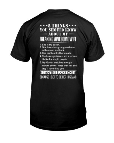 Wife t-shirt 5 things know freaking wife ddua ngvtt