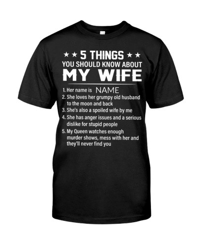 Wife t-shirt 5things wife spoiled mwm deud htteh