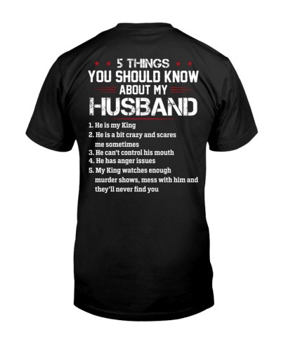 Wife t-shirt 5 things husband control mouth djue htteh