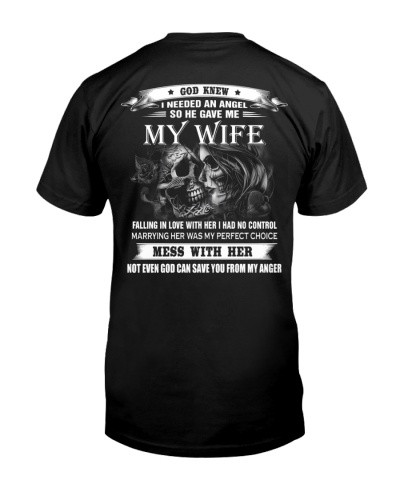 Wife t-shirt needed angel wife dbuc lnka