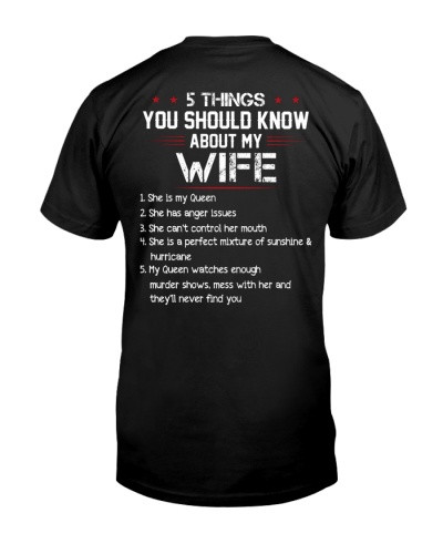 Wife t-shirt 5 things wife sunshine djub htte