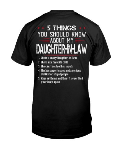 Daughter In Law t-shirt 5 things daughteril daub htteh