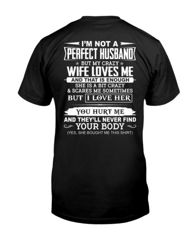 Wife t-shirt perfect husband wife loves ddue ngvtt