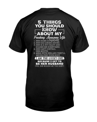 Wife t-shirt 5 things about wife lucky deua ngvt