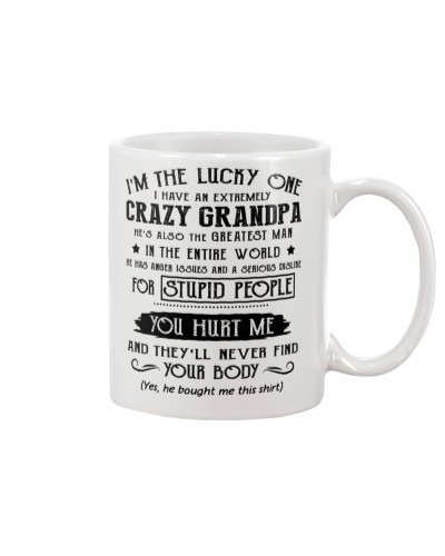 Grandson Mug- luckyone grandpa extremely crazy htte