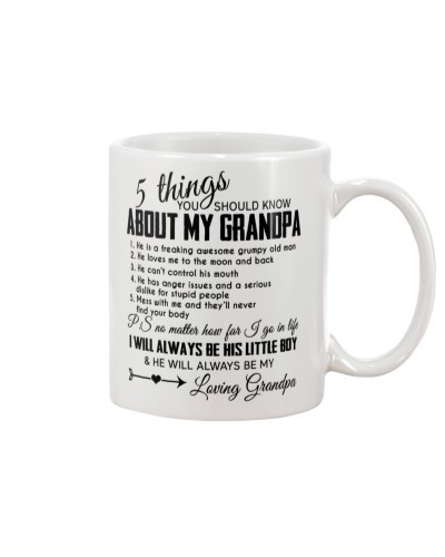 Grandson Mug- 5 things grandpa littleboy ntmn