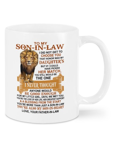 Son In Law Mug- mug sonil match fatheril deub htteh