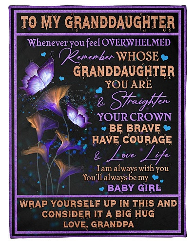 Granddaughter blanket quilt tqh blk granddau courage grandpa daub