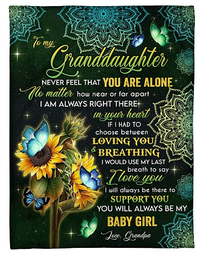 Granddaughter blanket quilt tqh blk granddau alone grandpa ddud