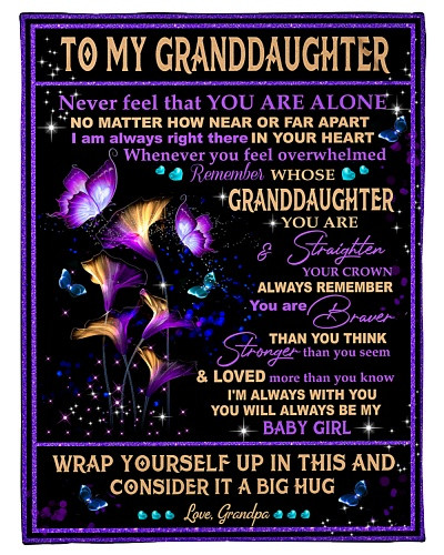 Granddaughter blanket quilt blk granddau alone grandpa diud ngnh