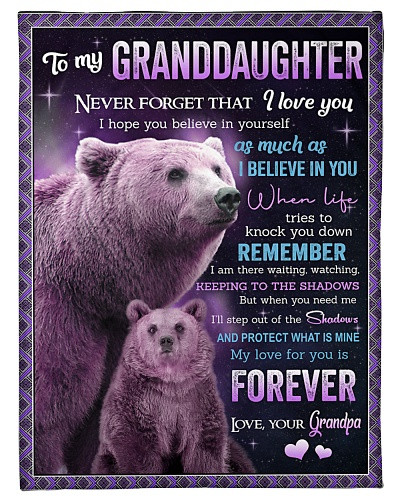 Granddaughter blanket quilt blk granddau forever grandpa ddue ngvt