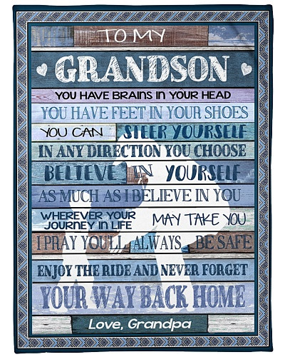 Grandson blanket quilt blk grandson steer home grandpa htte