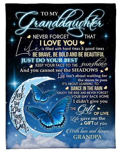 Granddaughter blanket quilt tqh blk granddau shadows gift grandpa