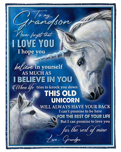 Grandson blanket quilt tqh grandson believe unicorn grandpa