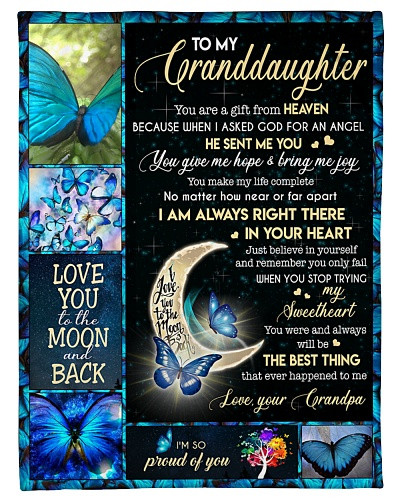 Granddaughter blanket quilt tqh blk granddau heaven iyh grandpa 1