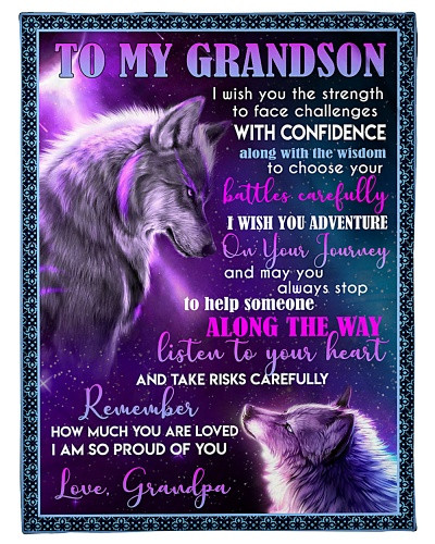 Grandson blanket quilt tqh blk grandson listen your heart grandpa
