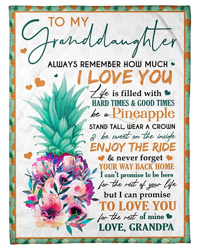 Granddaughter blanket quilt blk granddau enjoy pineapple grandpa ntmn