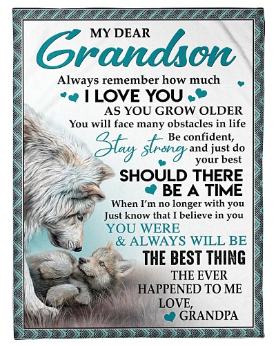 Grandson blanket quilt tqh blk grandson bestthing grandpa