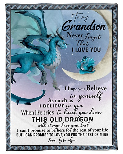 Grandson blanket quilt grandson old dragon grandpa ntmn