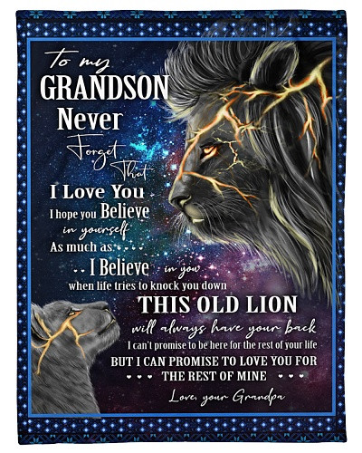Grandson blanket quilt blk grandson lion back grandpa dkud htte