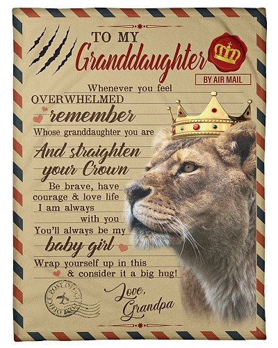 Granddaughter blanket quilt blk lion granddau your crown grandpa htteh
